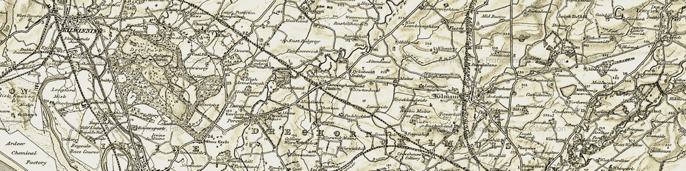 Old map of Barnahill in 1905-1906
