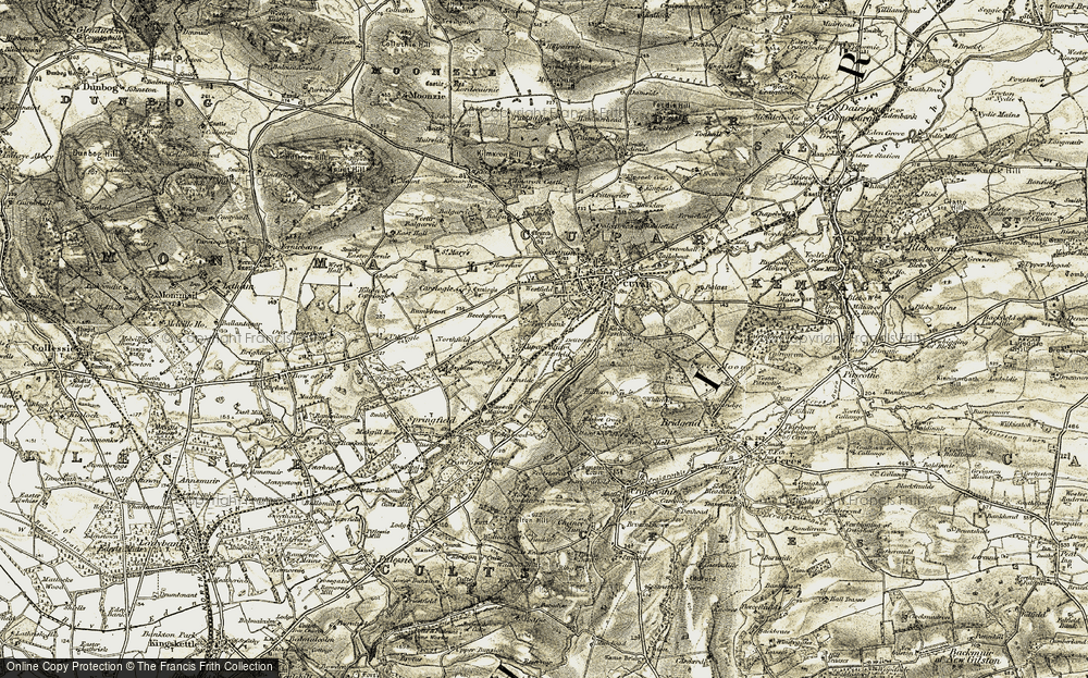 Old Map of Historic Map covering Beechgrove in 1906-1908