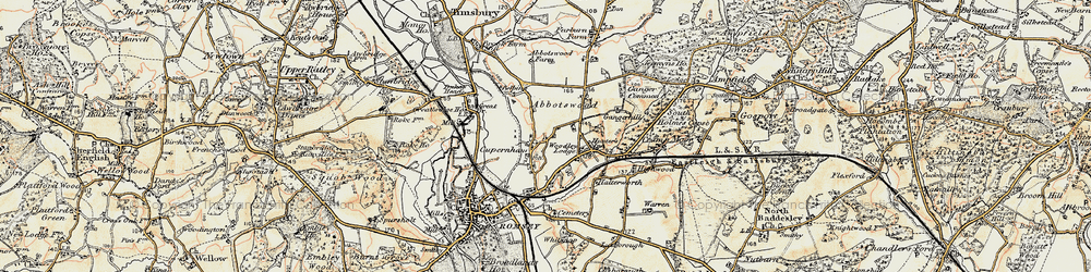 Old map of Cupernham in 1897-1909