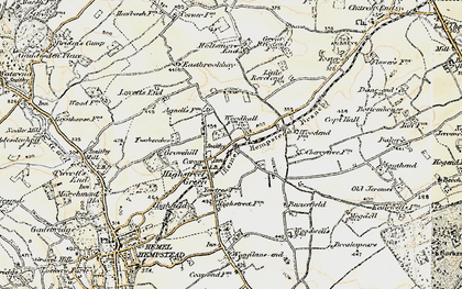 Old map of Cupid Green in 1898