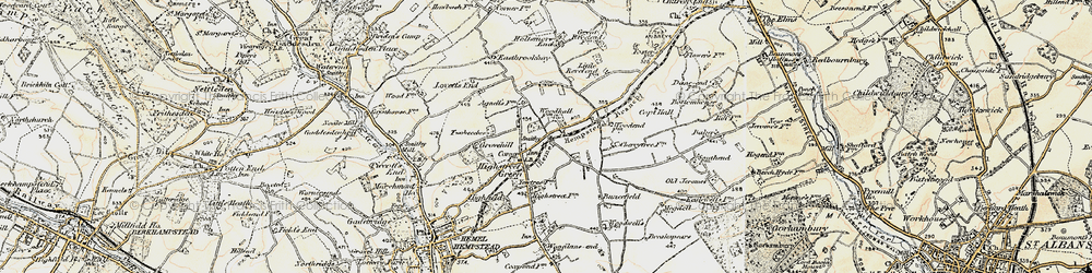 Old map of Cupid Green in 1898