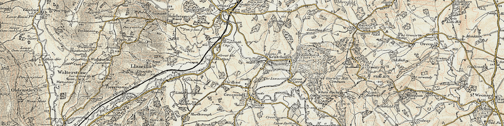 Old map of Cupid's Hill in 1899-1900