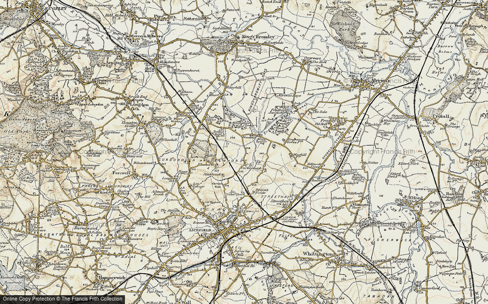 Old Map of Curborough, 1902 in 1902