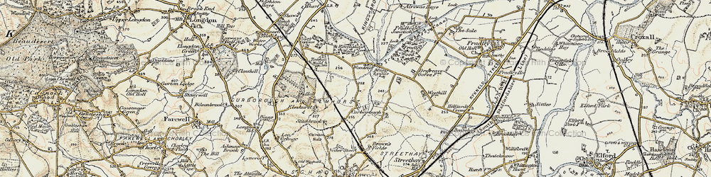 Old map of Curborough in 1902