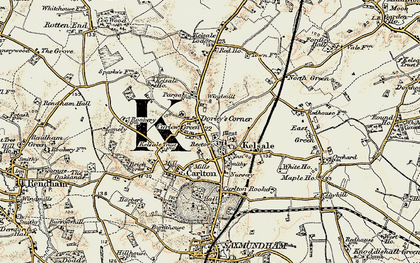 Old map of Kelsale Hall in 1898-1901