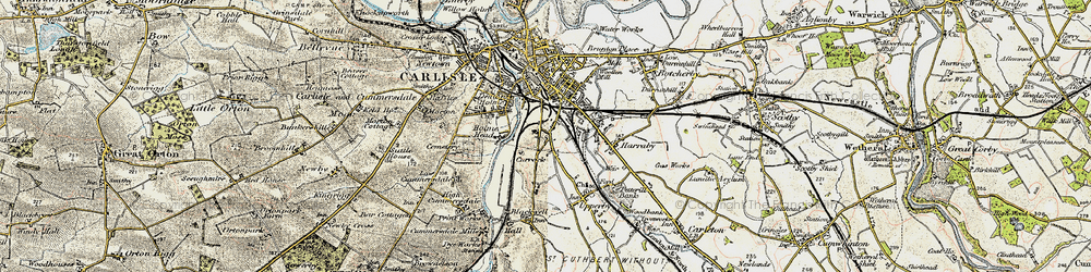 Old map of Currock in 1901-1904