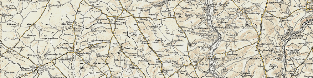 Old map of Beardon Plantn in 1900