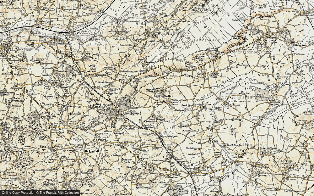 Old Map of Curry Mallet, 1898-1900 in 1898-1900