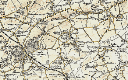 Old map of Curry Mallet in 1898-1900