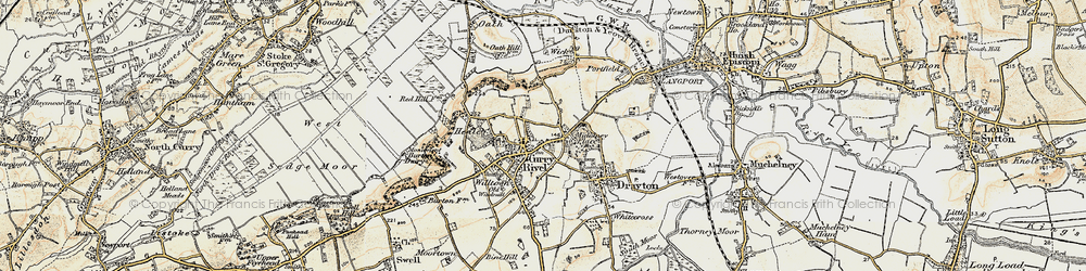 Old map of Curry Rivel in 1898-1900