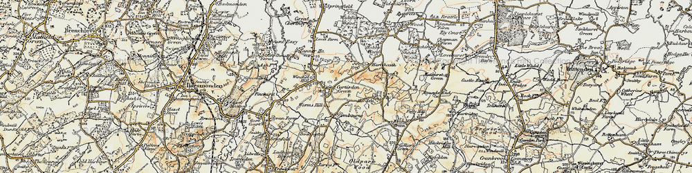 Old map of Curtisden Green in 1897-1898