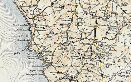 Old map of Cury in 1900
