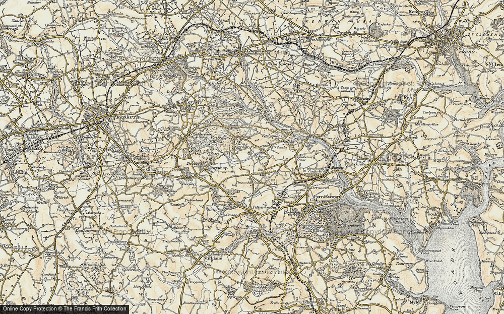 Old Map of Cusgarne, 1900 in 1900
