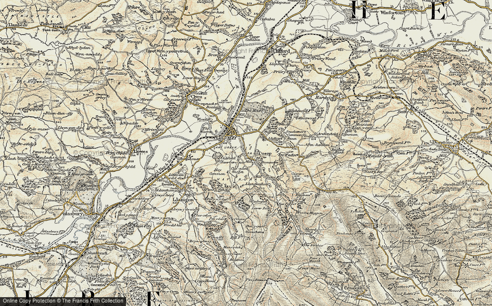 Old Map of Historic Map covering Brynmelin in 1900-1902