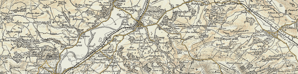 Old map of Cusop in 1900-1902