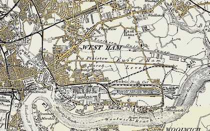 Old map of Custom House in 1897-1902