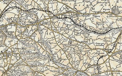 Old map of Cusveorth Coombe in 1900