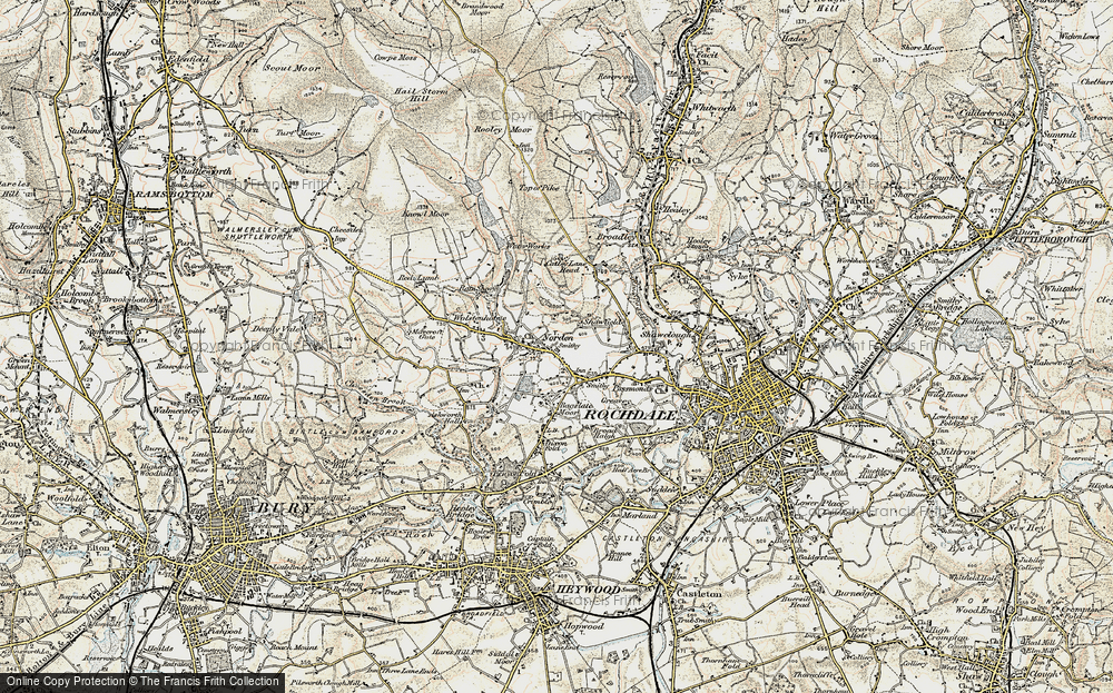 Old Map of Cutgate, 1903 in 1903
