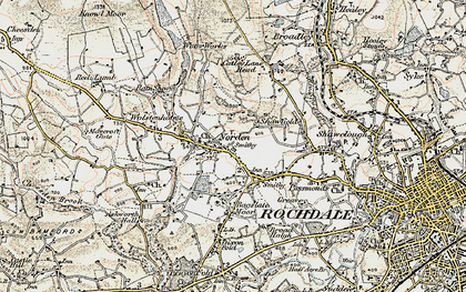 Old map of Cutgate in 1903