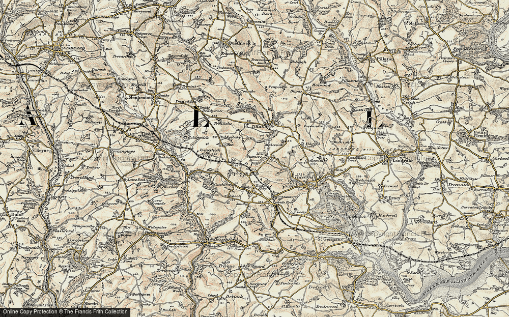 Old Map of Cutmere, 1899-1900 in 1899-1900