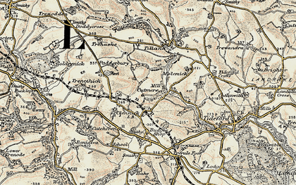 Old map of Cutmere in 1899-1900