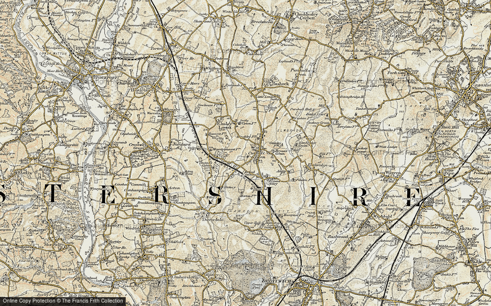 Old Map of Cutnall Green, 1901-1902 in 1901-1902