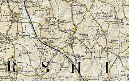 Old map of Cutnall Green in 1901-1902