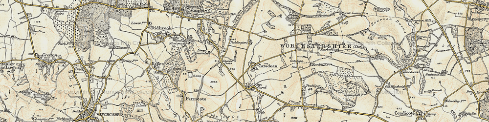 Old map of Cutsdean in 1899-1900