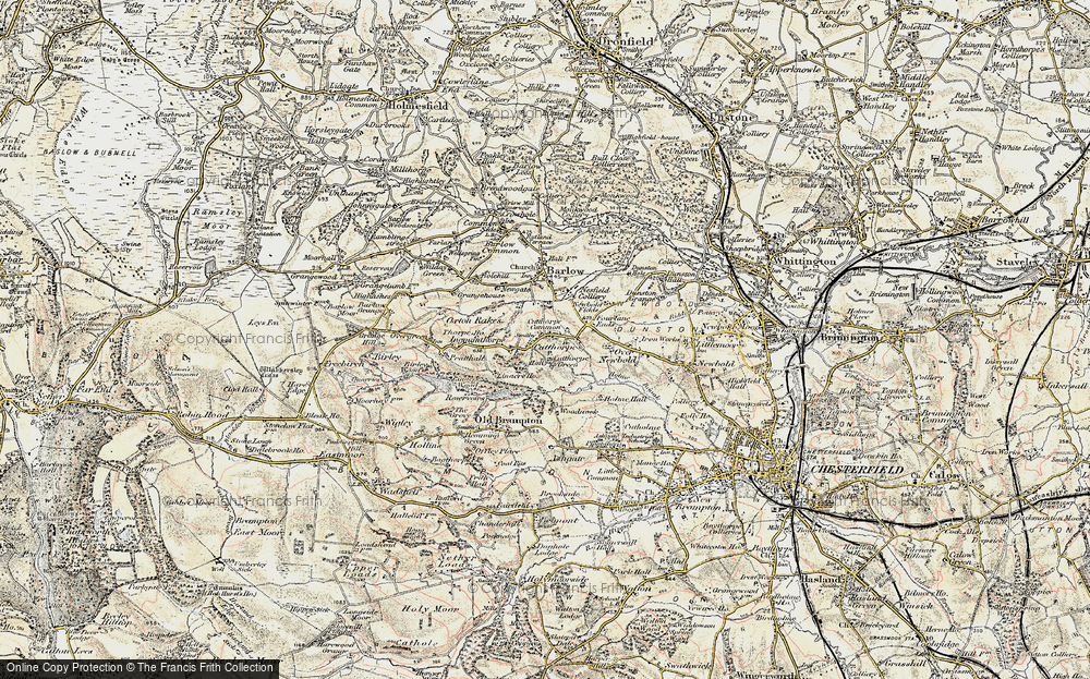Old Map of Historic Map covering Woodnook in 1902-1903