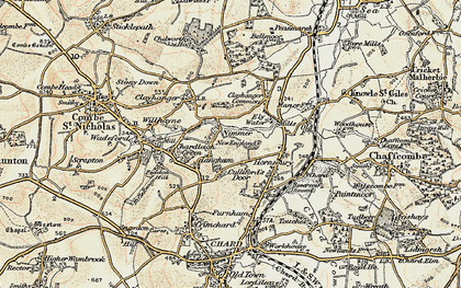 Old map of Cuttiford's Door in 1898-1899