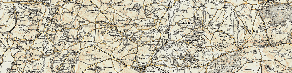 Old map of Cuttiford's Door in 1898-1899