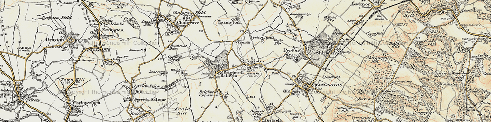 Old map of Cuxham in 1897-1899