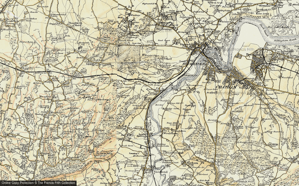Old Map of Cuxton, 1897-1898 in 1897-1898