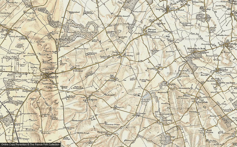 Old Map of Cuxwold, 1903-1908 in 1903-1908
