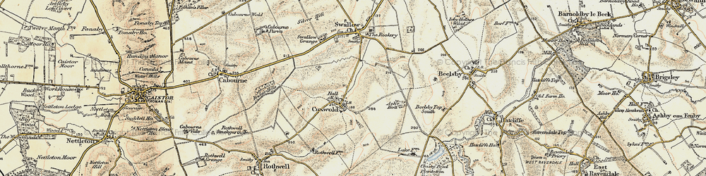 Old map of Cuxwold in 1903-1908