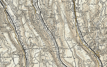 Old map of Cwm in 1899-1900