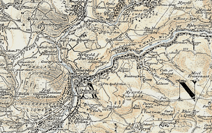 Old map of Afan Argoed Forest Park in 1900-1901