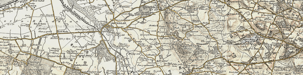 Old map of Cwm in 1902-1903
