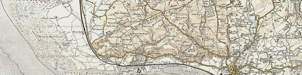 Old map of Cwm Capel in 1900-1901