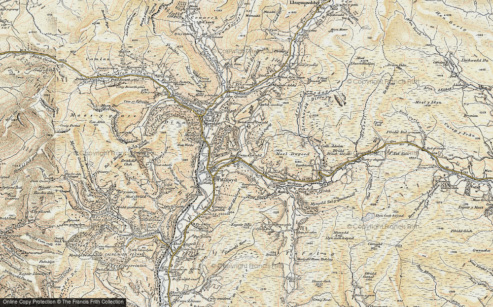 Old Map of Historic Map covering Braich-llwyd in 1902-1903