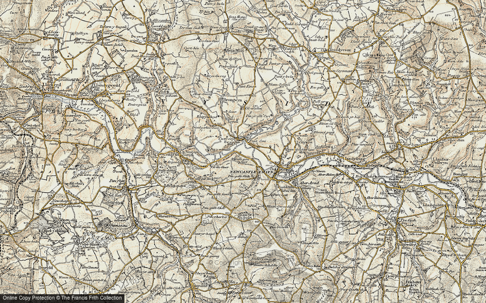 Old Map of Cwm-cou, 1901 in 1901