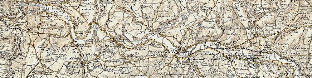 Old map of Cwm-cou in 1901