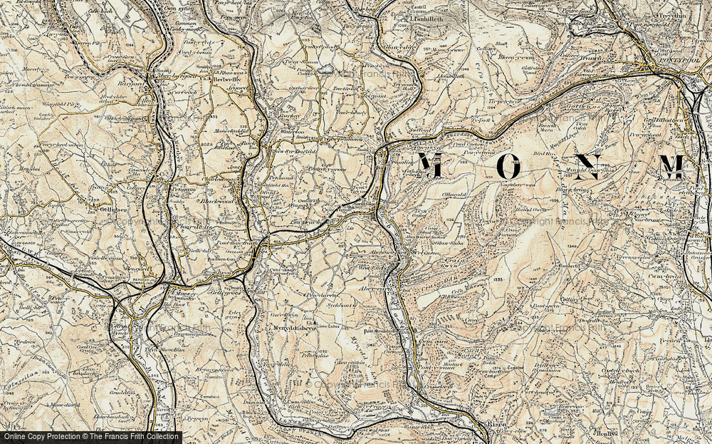 Old Map of Cwm Dows, 1899-1900 in 1899-1900