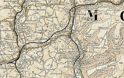 Old map of Cwm Dows in 1899-1900