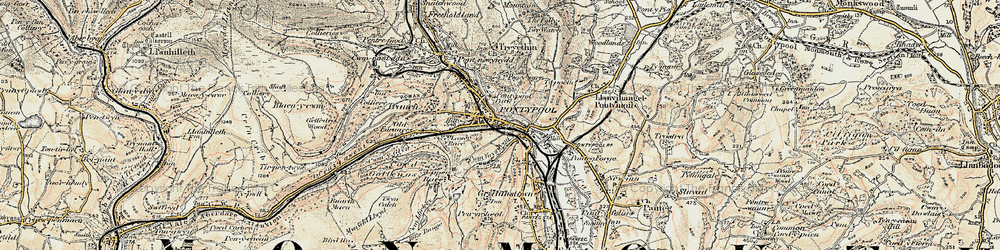 Old map of Cwm-Fields in 1899-1900