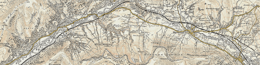 Old map of Cwm-hwnt in 1899-1900