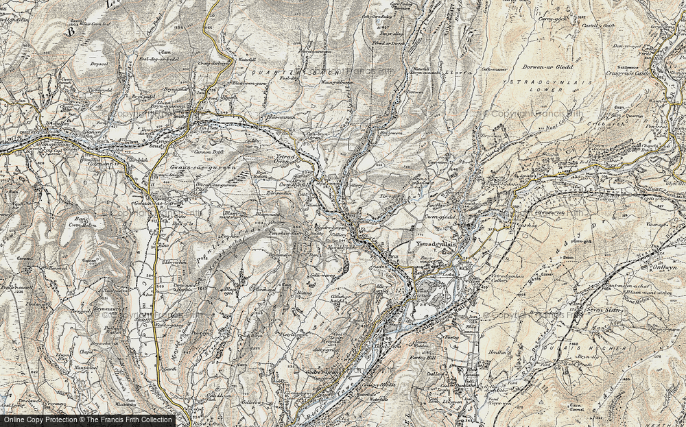 Old Map of Cwm-twrch Uchaf, 1900-1901 in 1900-1901