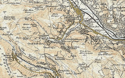 Old map of Cwmaman in 1899-1900