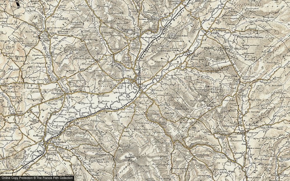 Old Map of Cwmann, 1901-1902 in 1901-1902