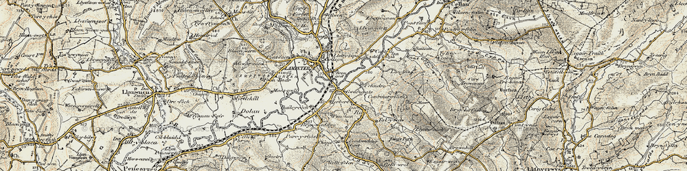 Old map of Cwmann in 1901-1902